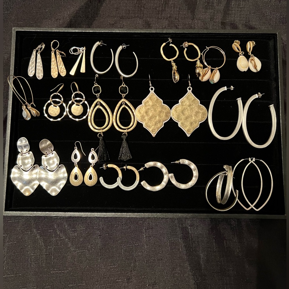 Earrings, white and yellow metal, 1 for $15 or 2 pair for $20 or make an offer
